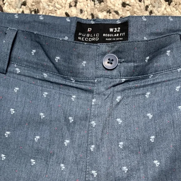 Public Record Men’s Blue Palm Tree Print Ligjtweight Shorts Size 32 - Picture 4 of 9